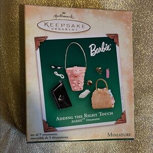 Hallmark Barbie Keepsake Ornament Set - Pink and Tan